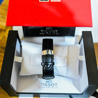 Chronograph Branded Men's Watch - Black Leather Strap