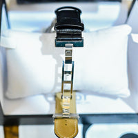 Chronograph Branded Men's Watch - Black Leather Strap