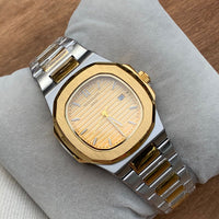 Golden Silver Luxury Watch for Men's-  Stainless Steel