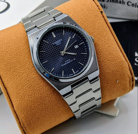 Mens Branded Watch PRX  - Stainless Steel - Navy Textured Dial