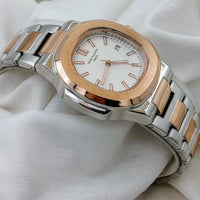 Copper Silver Watch For Men's - Stainless Steel